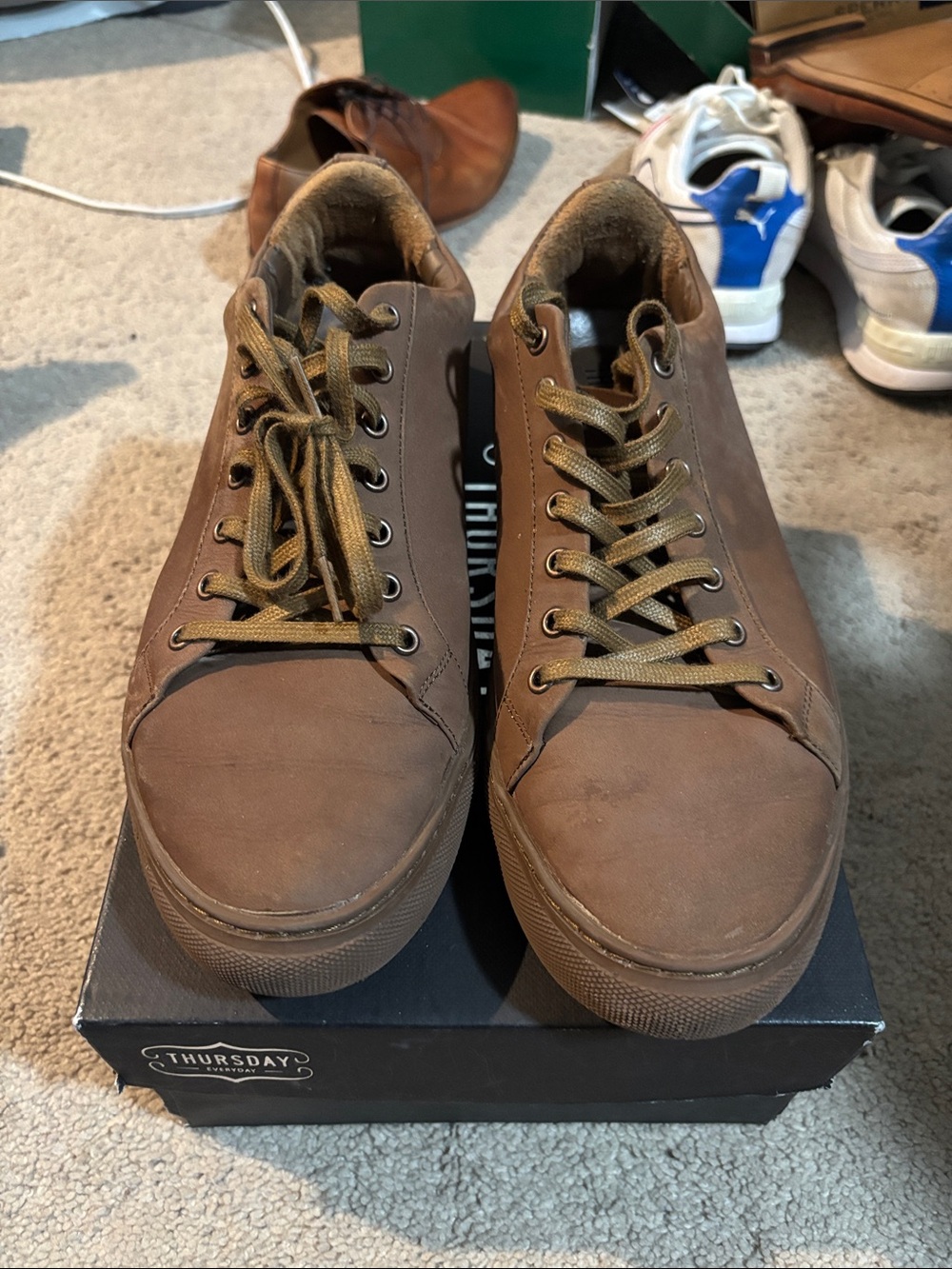 Thursday Boot Company Men’s Brown Leather Low-Top Sneakers
